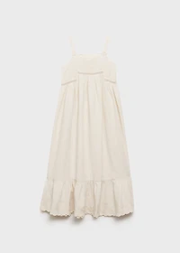 Cotton linen embroidered dress