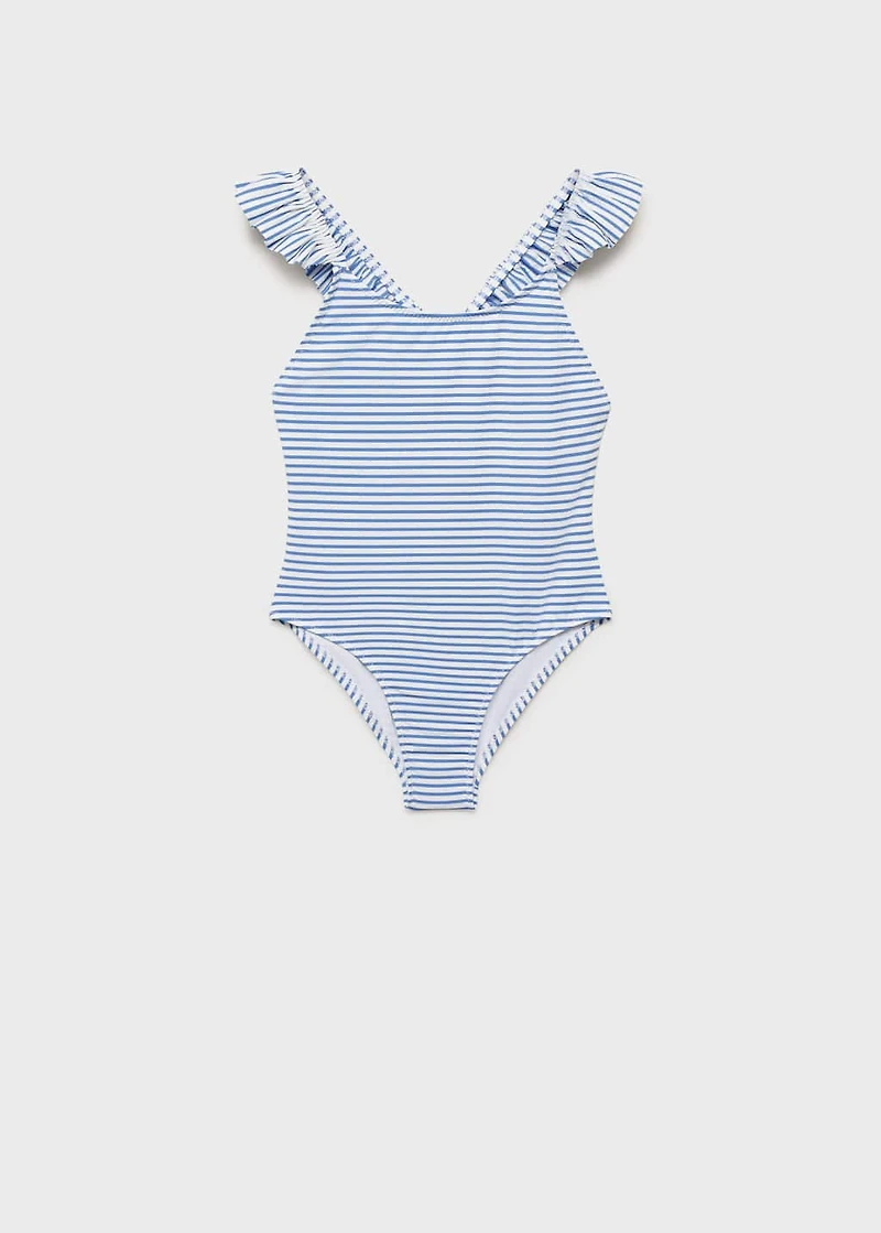 Ruffled striped swimsuit
