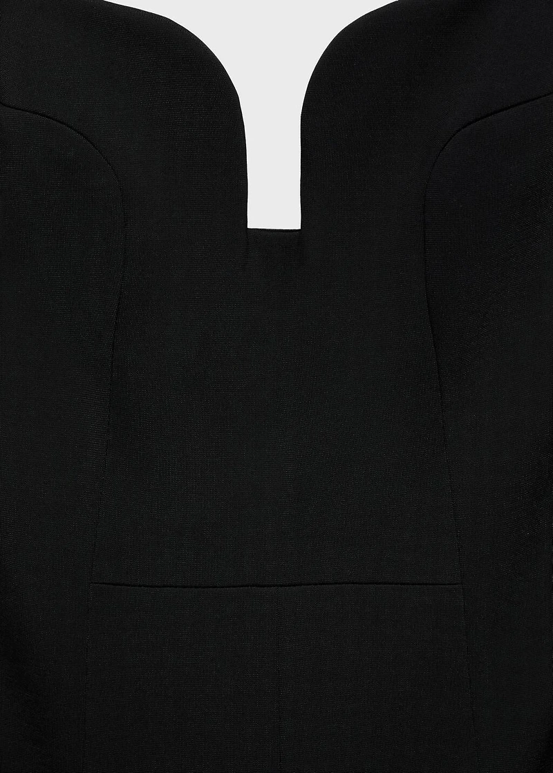 Structured fitted jumpsuit with sweetheart neckline
