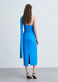 Asymmetrical bow-neck dress