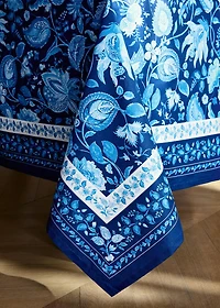 Resin floral tablecloth for 6 to 8 diners