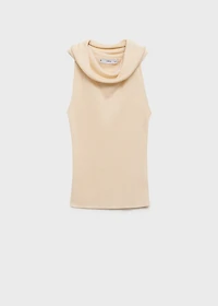 Knitted top with draped neck