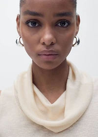 Knitted top with draped neck