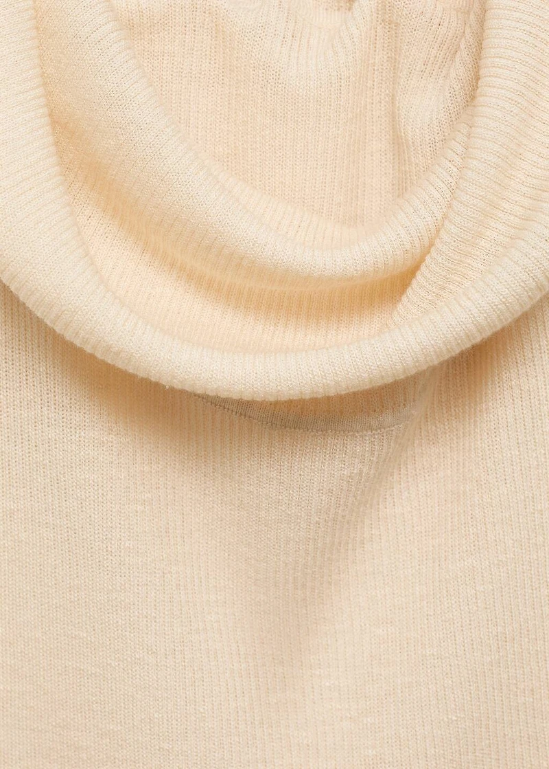 Knitted top with draped neck