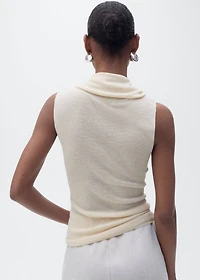 Knitted top with draped neck