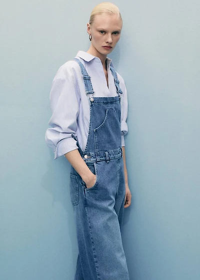 Straight denim dungarees