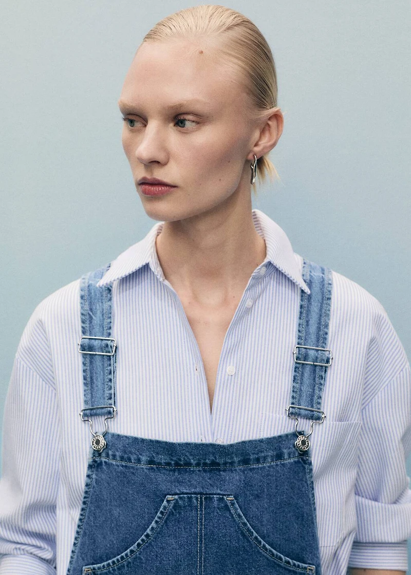 Straight denim dungarees