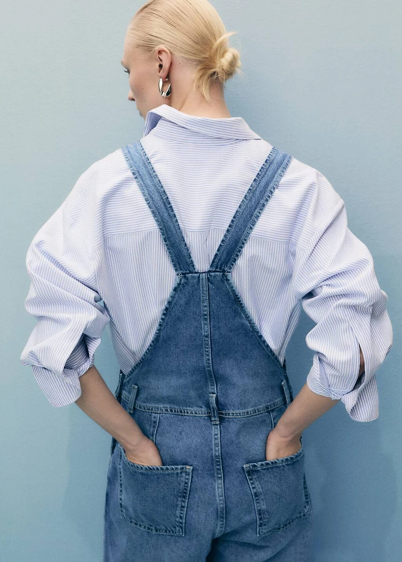 Straight denim dungarees