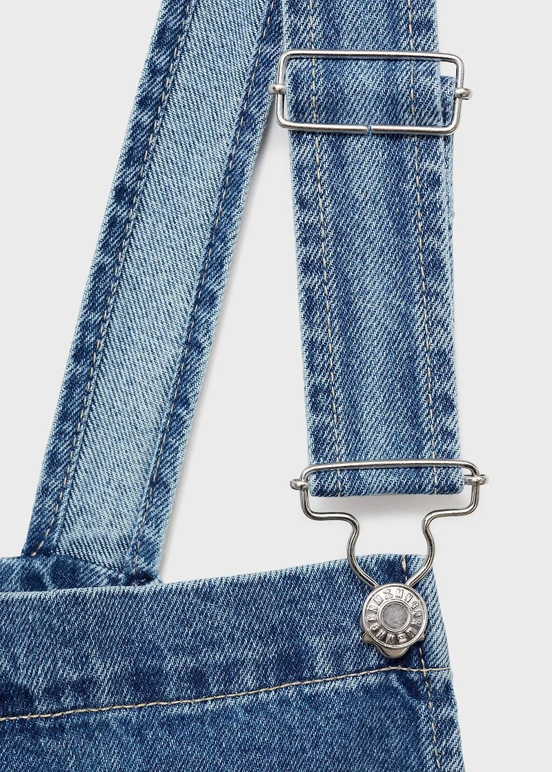 Straight denim dungarees