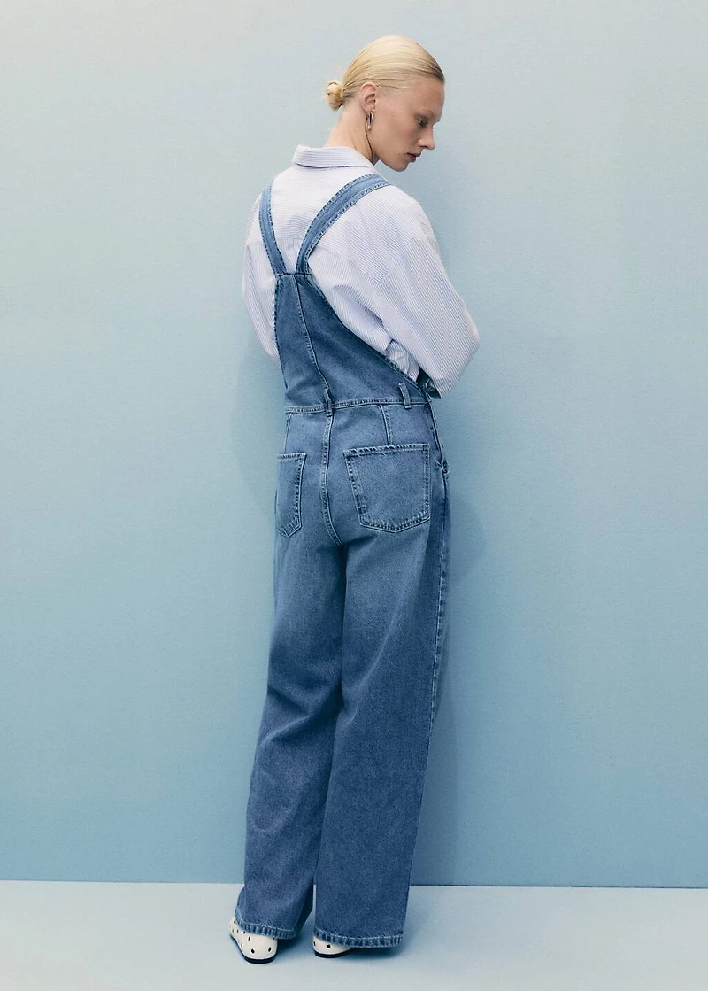 Straight denim dungarees