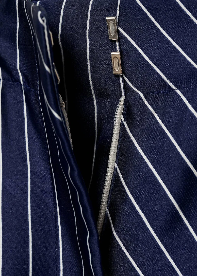 Satin pants with combined stripes