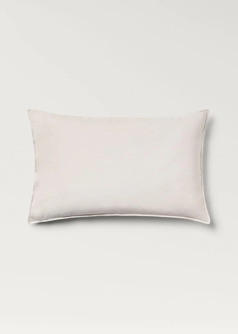 Two washed linen pillowcases 50x75 cm