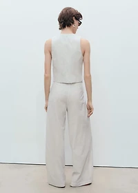 Linen-blend suit vest