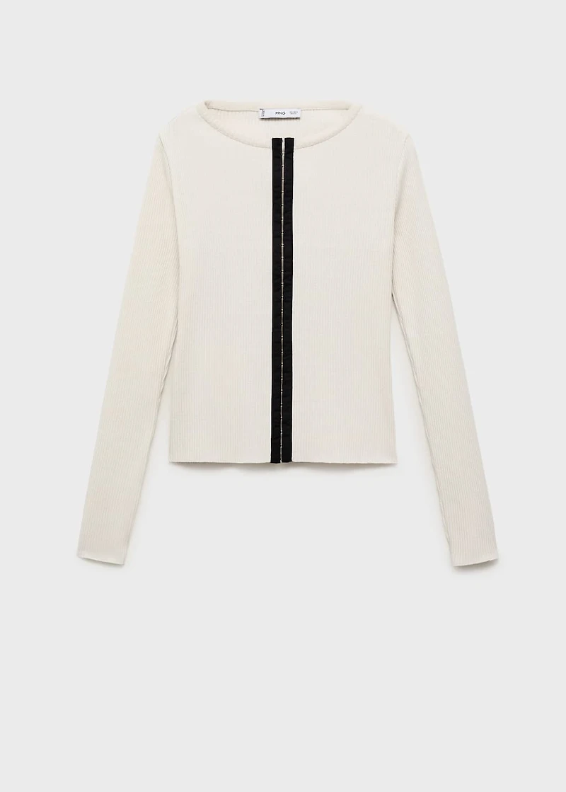 Cotton cardigan with contrasting closure