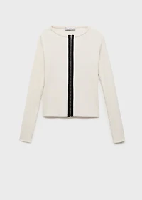 Cotton cardigan with contrasting closure