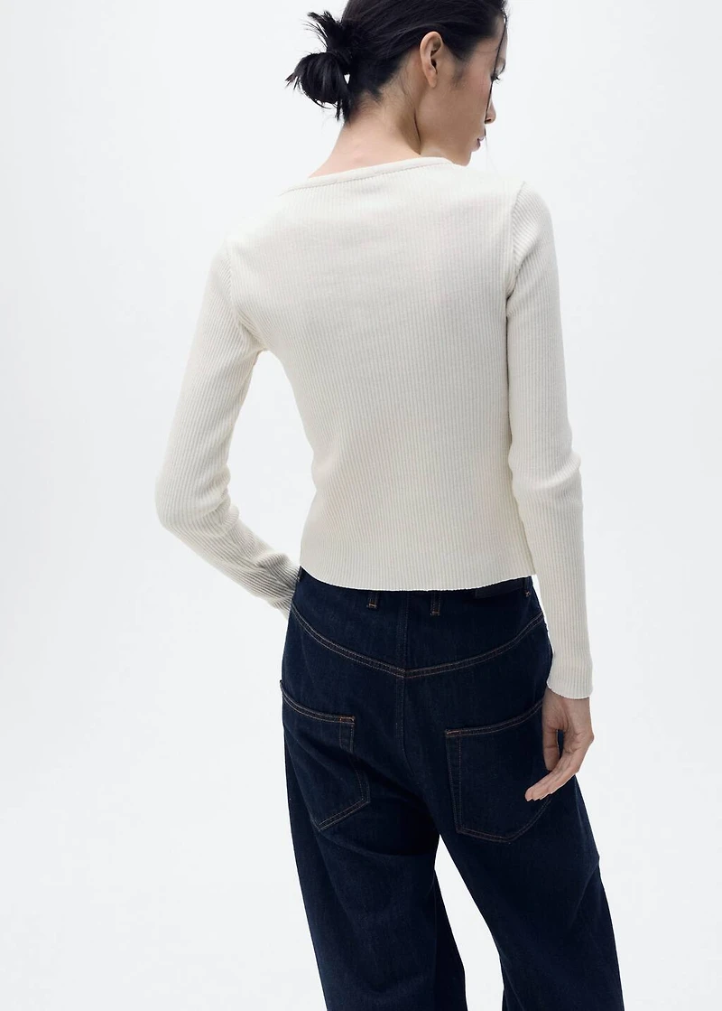 Cotton cardigan with contrasting closure