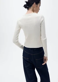 Cotton cardigan with contrasting closure