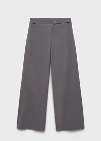 Straight pants with fine belt