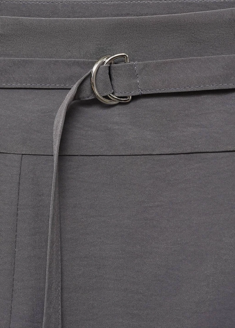 Straight pants with fine belt