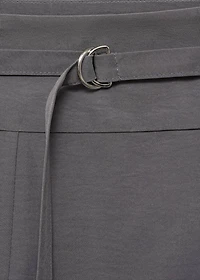 Straight pants with fine belt
