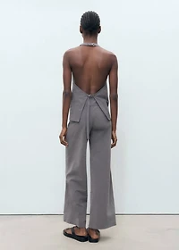 Straight pants with fine belt