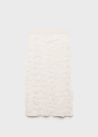 Midi-skirt with embossed flowers