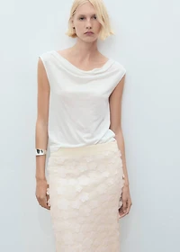 Midi-skirt with embossed flowers