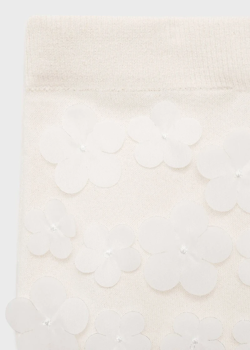 Midi-skirt with embossed flowers