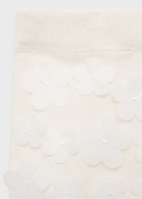 Midi-skirt with embossed flowers