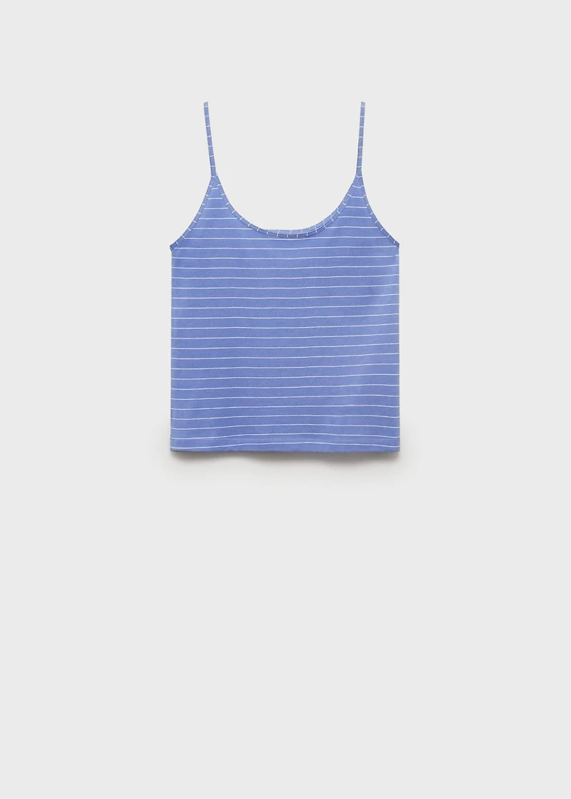 Striped cotton pajama top