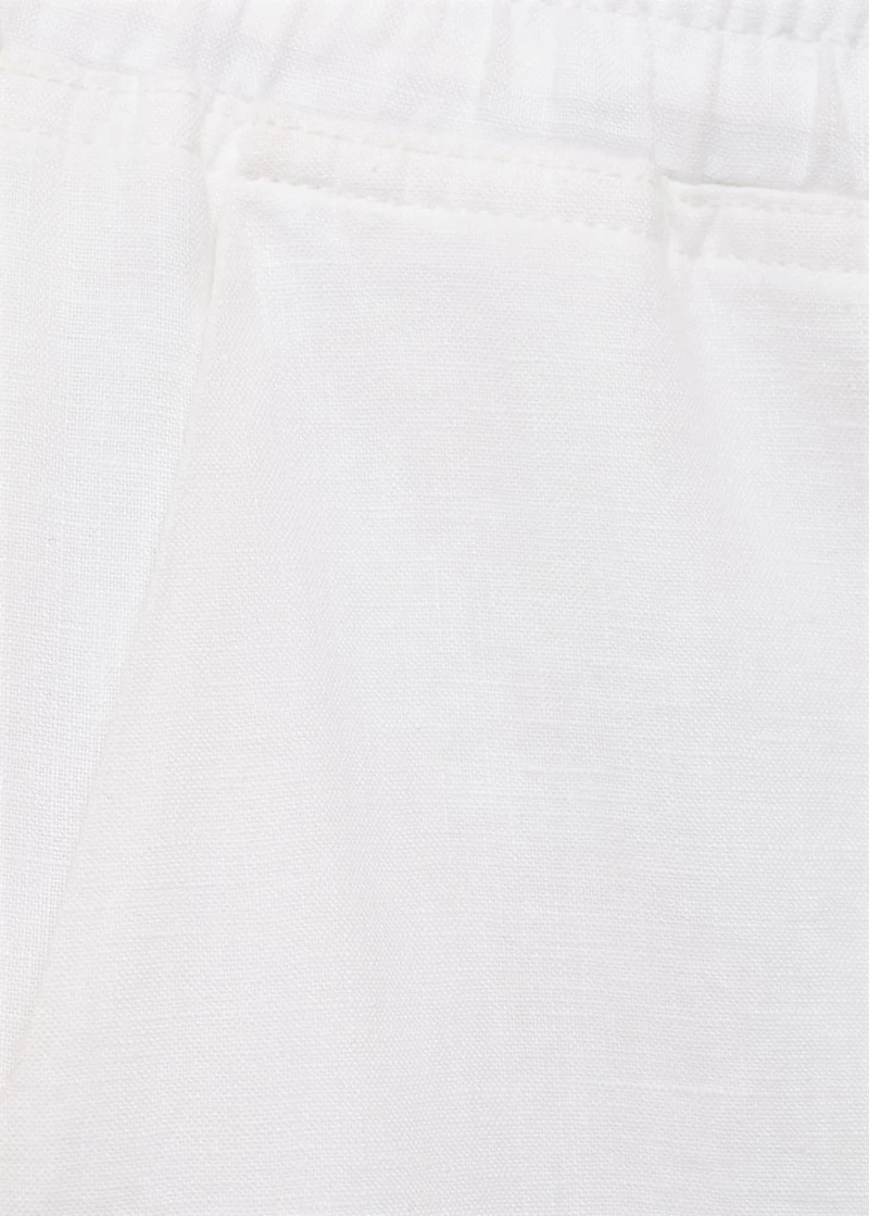 Straight linen-blend pants