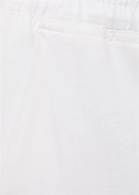 Straight linen-blend pants