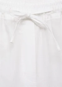 Straight linen-blend pants