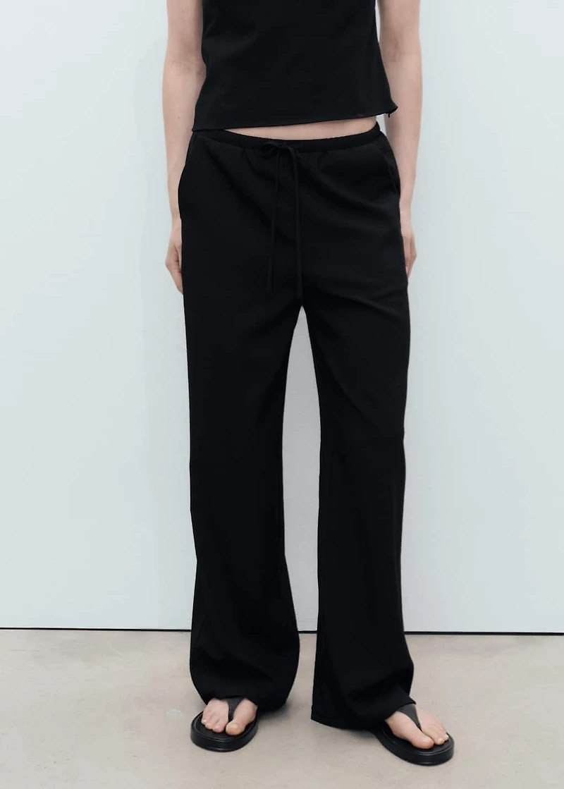 Bow straight trousers
