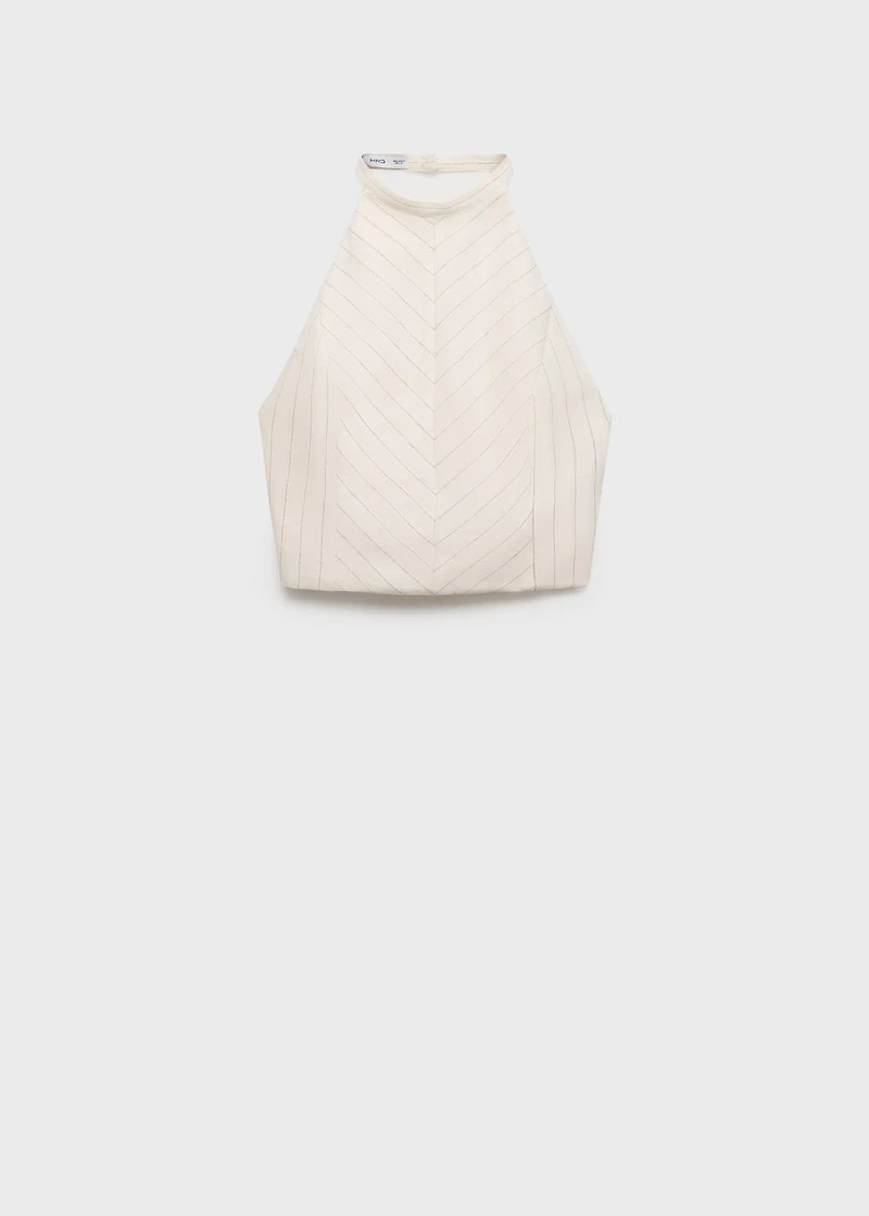 Striped halter-neck top