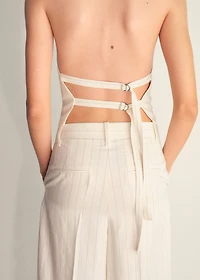 Striped halter-neck top