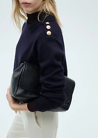 Knitted sweater with jewel buttons