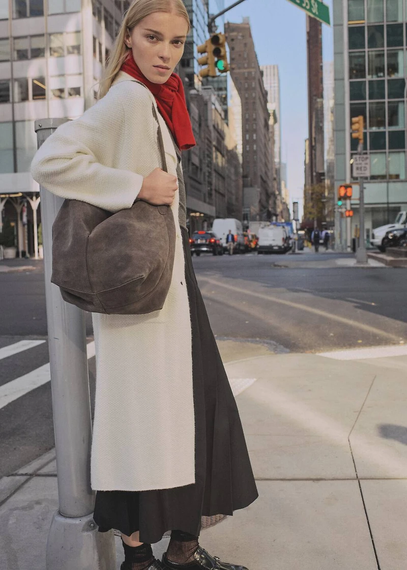 Knitted long coat