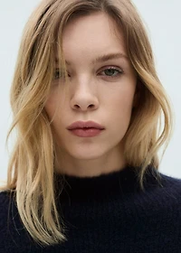 Striped sweater with perkins neck
