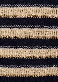 Striped sweater with perkins neck