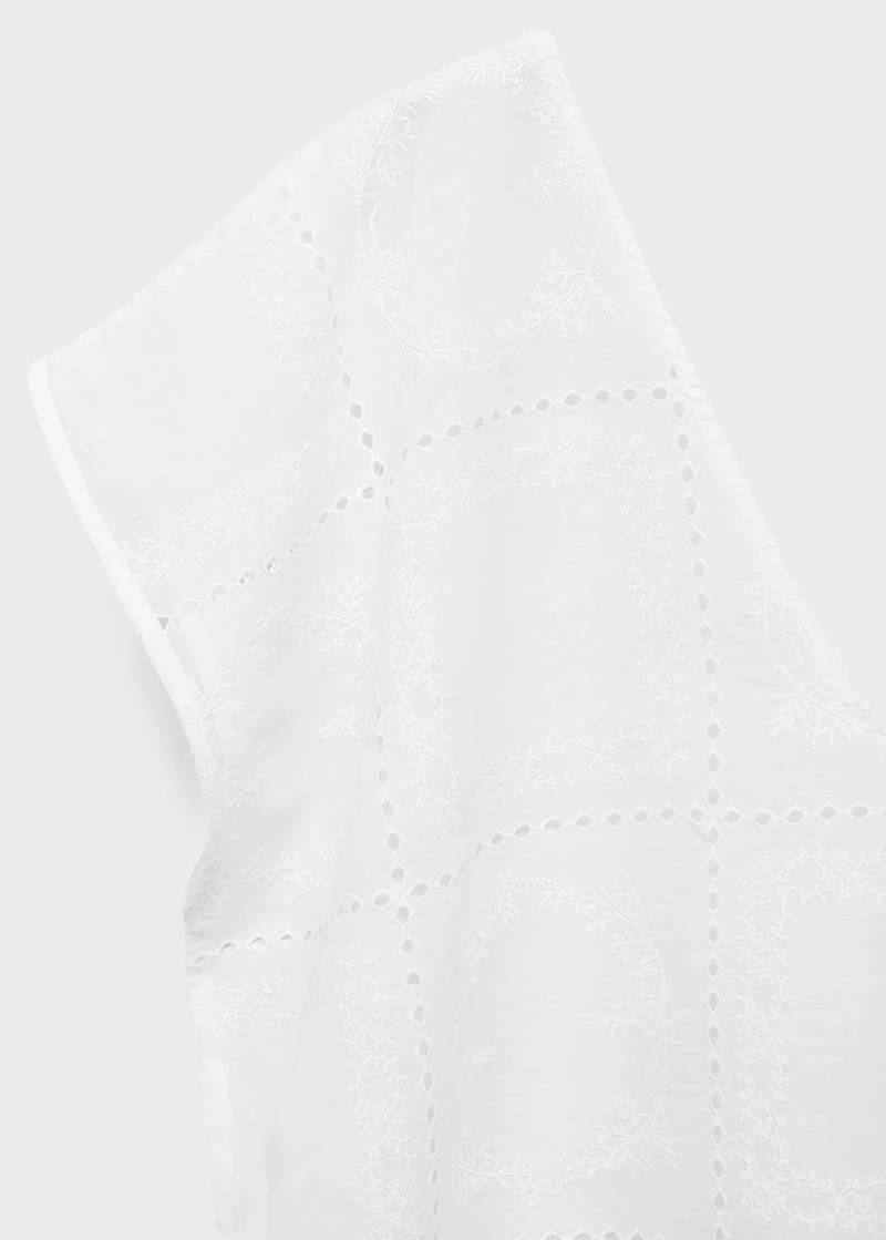 100% ramie embroidered caftan