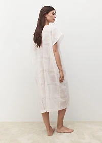 100% ramie embroidered caftan