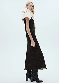 Animal-print v-neck dress