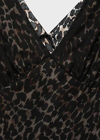 Animal-print v-neck dress
