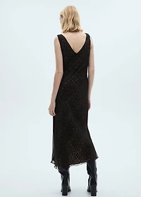 Animal-print v-neck dress