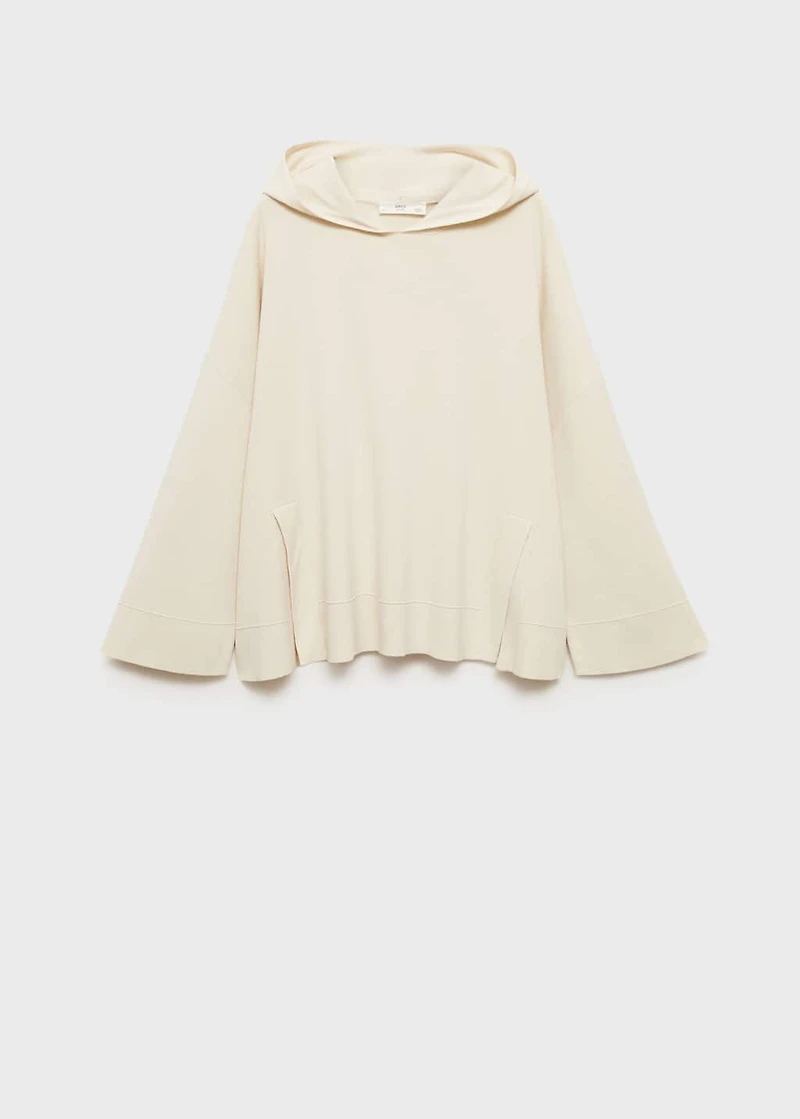 Rib-knit hoodie sweatshirt