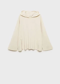 Rib-knit hoodie sweatshirt