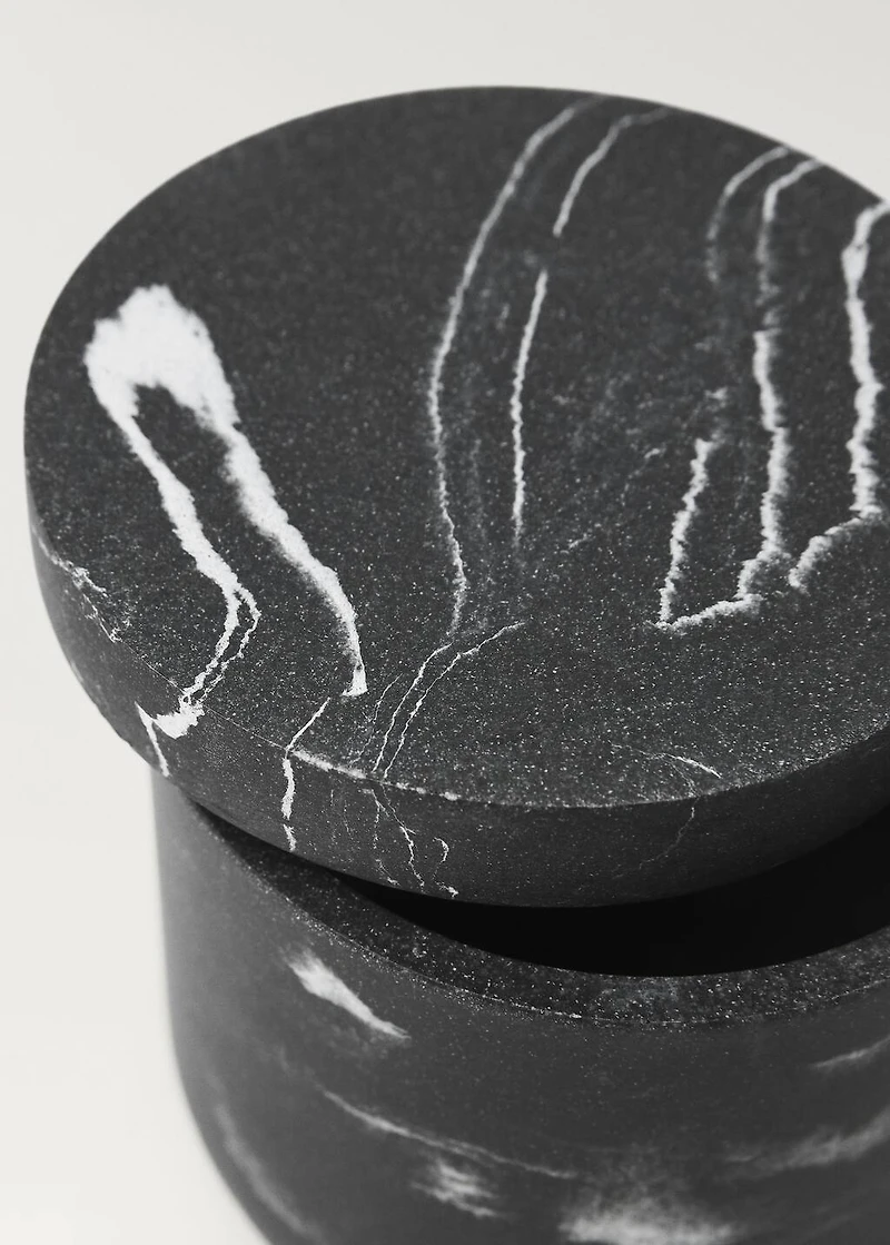 Marble-effect bathroom jar