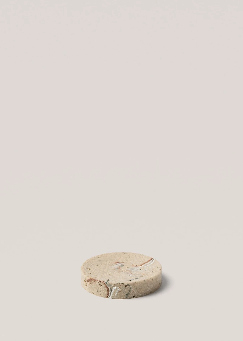 Marble-effect resin soap dish