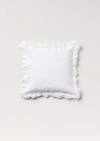 Jacquard cotton floral pillowcase 50x50 cm